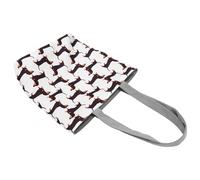 Abaodam Cute Dachshund Printed Tote Bag Large Capacity Shoulder Bag for Women Travel Shopping Outdoor Use Polyester Stylish Handbag