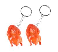 Abaodam Cute Duck Figurine Keyring Kawaii Keychain Pendant for Backpacks Imitation Food Keychain Roast Duck Key Chain