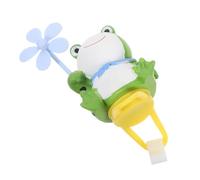 Abaodam Cute Frog Propeller Handlebar Decor for Electric Bikes Motorcycles Bicycles Handcrafted Durable Frog Ornament with Unique Windmill Design Fit for Stylish Bike Decoration