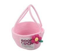 Abaodam Cute Woven Storage Basket with Handle Empty Present Basket Decorative Baby Toy Blanket Organizer Box for Kids Birthday Baby Shower