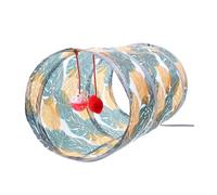 Abaodam Decorative Home Cat Tunnel for Indoor Cats Comfortable Kitten Tunnel with Printed Design Interactive for Stress Relief and Cozy Rest for Running Hiding and Ambushing Pets