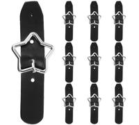 Abaodam Decorative Star Buckles Shoe Accessories 10Pcs Five-Pointed Buckle Set Black Faux Leather for DIY Sneakers and Slippers Designed for Sports and Leisure