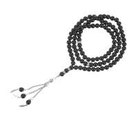 Abaodam Delicate Buddha Beads Bracelet Religious Prayer Rosary String Black Tassel Vintage Style Suitable for Men Women Pilgrimage Worship Jewelry
