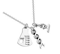 Abaodam Delicate Microscope Necklace for Women Clavicle Chain Pendant Jewelry Science Teacher Creative Dna Chemistry Design Lightweight Charm
