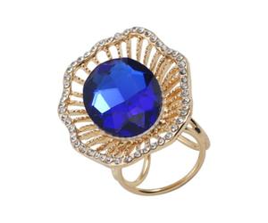 Abaodam Delicate Simple Geometric Hollow Design Clasp Blue Made of Alloy Scarf Rhinestone Smooth Surface to Fasten Scarves or T-shirts Suitable and Ladies