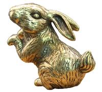 Abaodam Delicate Vintage Bunny Statue Creative Brass Ornament for Home Decoration Unique Figurine Lightweight Desk for Boys and Girls Friends for Year Festivities