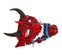 Abaodam Demon Mask with Horns for Halloween Party Japanese Scary Devil Cosplay Mask for Haunted Celebrations and Dress-Up Accessories