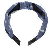 Abaodam Denim Cloth Knot Hairband with Wide Brim and Leopard Print, Trendy Fabric Knot Headband for Girls, Practical and Comfy Hair Accessory for Daily Wearing and Many Occasions