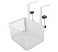 Abaodam Desk Clamp-on Drawer Storage Basket Small White Wire Organizer for Office Desk Cable Management for Home and Workspace