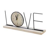 Abaodam Desk Clock Desktop Clock Ornament Vintage with Love Letter Molding, Decorative and Practical Wood and Iron for Multiple Occasions, for Living Room, Bedroom, Office Or Bar