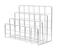 Abaodam Desktop Mail Organizer with Metal Bookshelf and File Holder, Silver Small-Sized Desktop Mail Sorter with Box for Office and Desk Paper Storage