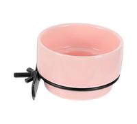 Abaodam Detachable Pink Ceramic Bird Feeder Bowl for Parrots Elegant Pet Cage Holder for Food and Water for Home Garden