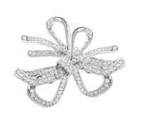 Abaodam Detachable Rhinestone Bow Shoe Clips 1 Pair Metal Shoe Buckle Charms for High Heels Wedding DIY Accessories Silver