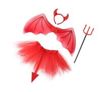 Abaodam Devil Costume with and Tutu Skirt for Halloween Party Cosplay Soft Material Charming Devil Accessories for Boys and Aged