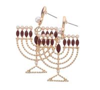 Abaodam Diamond-encrusted Wine Earrings Rhinestone Studded Drop for Hanukkah Jewish Holiday Celebration Parties