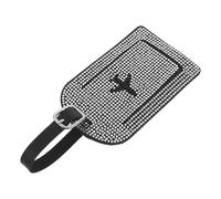 Abaodam Diamond-Studded Pu Leather Luggage Tag for Suitcases, Glitter Airplane Boarding Pass Style Id Identifier Label, Travel Bag Privacy Cover for Women’s Checked Baggage