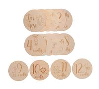 Abaodam Digital Cards Monthly Sign Newborn Wooden Circles Announcement Sign Months for Photo Birth Announcement Cards Monthly for Newborn Photograph Name