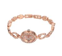 Abaodam Digital Quartz Watch, Golden Alloy Wrist Chain Accurate Time Keeping with Rhinestone Heart Design Birthday Gift for Women's Ladies