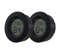 Abaodam Digital Temperature and Humidity Meter Accurate Humidity Detector 2pcs round Acrylic Embedded Electronic Hygrometer with Lcd Display and Temp Monitor for Indoor Use for Home