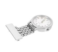 Abaodam Digital Watch Hanging Doctor Pocket Watch Silver Led Night Light Stopwatch Alarm Nursing Hospital Accessory