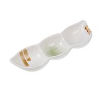 Abaodam Dipping Sauce Plate with Three Grids Design Ceramic Japanese Style Practical and Appetizer Plate for Snacks and Dipping Sauces at Home Or Parties