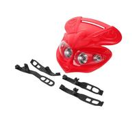 Abaodam Dirt Bike Front Headlight Cover Red with 4 Rubber Strips, Motocross Motorcycle Headlamp Assembly Compatible with Off-road Models Crf50/70 Ssg 50-125cc Lighting