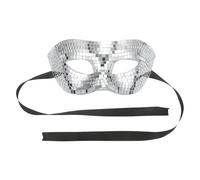 Abaodam Disco Ball Mirror Half Face Mask Silver Masquerade Plastic Party Face Covering for Dj Rave New Year Dance and Mardi Gras