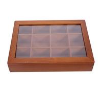 Abaodam Display Cabinet Wooden Desktop Display Case with 12 Slots - Clear Front Cover Curio Shelf Organizer for Mini Figures, Trinkets