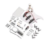Abaodam Diy Electric Guitar Kit Full Accessories White Style Easy Assembly Includes Pre-wired Pickguard Bridge System and More for Beginners and Enthusiasts