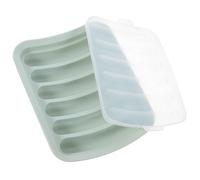 Abaodam DIY Silicone Sausage Mold for Hot Dogs and Food with Lid, Easy Demold and Smooth Surface, Green Reusable Handmade Sausage Case for Baking and Cooking Sweets