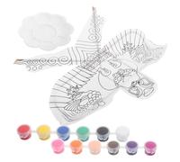 Abaodam DIY White Kite Decorating Kit Color Watercolor Tray Chicken Pattern Art Set for Outdoor and Park Craft Project Creative Painting Activity for Beginners
