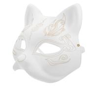 Abaodam DIY White Paper for Masquerade Parties and Performances, Blank Unpainted Cat Face Mask Made of Paper, Suitable for Extended Use to Cultivate Creativity