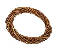 Abaodam DIY Wicker Garland Natural Willow Twig Wreath Ring for Christmas Wedding Holiday Home Decoration Craft Supplies Brown 20cm