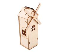 Abaodam DIY Wooden Solar Windmill Fun Science Experiment Kit for Safe and Easy Assembly Stimulate Creativity and Love for Science