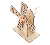 Abaodam DIY Wooden Windmill Model Kit Gear-driven Rotating Science Experiment Educational Engineering Craft for Learning and Creative Stem Projects