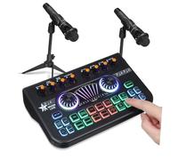 Abaodam Dj Accessories Equipment Podcast Microphone Bundle Gaming Soundboard Sound Board Microphone Recording Studio Streaming Equipment Audio Mixer Gaming Voice Changer Black