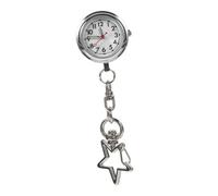 Abaodam Doctor Pocket Watch Fob Key Ring Silver 1, 8.8 × 2.7 Cm, Compact Quartz Clip on Watch for Medical Staff