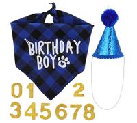 Abaodam Dog Birthday Party Supplies Set Bandana Pompom Hat for Dogs Comfortable Easy to Use for Celebrating Your Pet Special Day Great Photo Props for Memorable Moments