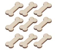 Abaodam Dog Bone Wood Chips 50pcs Unfinished Boxwood Bone Ornaments for Crafts, Wire Wrapping Decoration for Home Decor and Making Earrings in DIY Projects