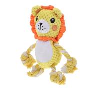Abaodam Dog Chew for Puppies Durable Plush Lion Squeaky with Rope Interactive Chewing Play for Small and Medium Dogs Teeth Cleaning Exercise