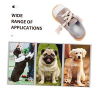 Abaodam Dog Chewing Shoes Shape with Cotton Rope and Canvas for Teeth Grinding Interactive Pet Plaything Puppy Teething and Training Sound Gray