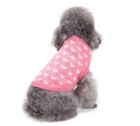 Abaodam Dog Clothes Heart Pattern Knitting Sweater for PET Dog Size M | Acrylic Fibres, Easy Closure for Quick Dressing, Adorable Pink Style, Made for Four Legged Friend Owners