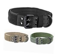 Abaodam Dog Collar Xl Adjustable Nylon Collar for Small Medium Large Dogs Features Metal Buckle Strong Ring Self Adhesive Tape for Id Tags Black