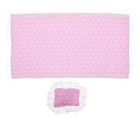 Abaodam Dollhouse Bedding Accessories Set with Cotton Pillow and Bed Sheet, Miniature Doll Bed Linen Two-piece Set for Doll Bedroom Decor and Role Play