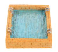 Abaodam Dollhouse Miniature Swimming Pool Decor Small Outdoor Pool Model for DIY Dollhouse Scenes 1pcs Tropical Coastal Pond Accessory