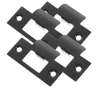 Abaodam Door Lock Guide Plates 4Pcs Black Nickel Flat Pyramid Design 2.76X1.57X0.31In Safe Rounded Edges for Door Latch Catch and Security Protection