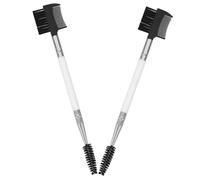 Abaodam Double-head Dog Eye Cleaner Comb Soft Bristles, 2pcs White Pet Grooming Brush for Dog and Cat Hair Removal and Dematting, Small Size for Sensitive Facial Cleaning