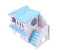 Abaodam Double-layer Hamster House Hideout Bed with Interactive Balcony Wooden Small Pet Habitat for Guinea Pigs Mice Hedgehogs Cozy Indoor Retreat Easy to Clean and Spacious Design