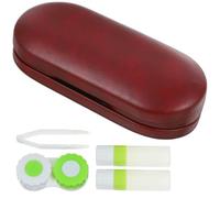 Abaodam Double-Layer Portable Eyeglass Case Red Frame, Multifunctional Household and Travel Glasses Box with Lens Protection, Professional Dual Eyeglass Storage