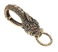 Abaodam Dragon Pattern Brass Keychain Creative Chic Key Holder with Strong Toughness for Men and Wallet Accessories